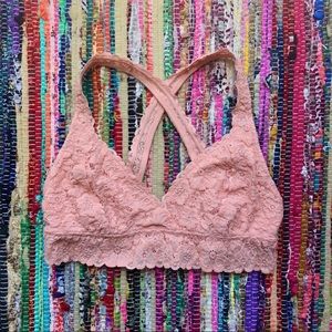 Aerie Peach Lace Bralette Size M